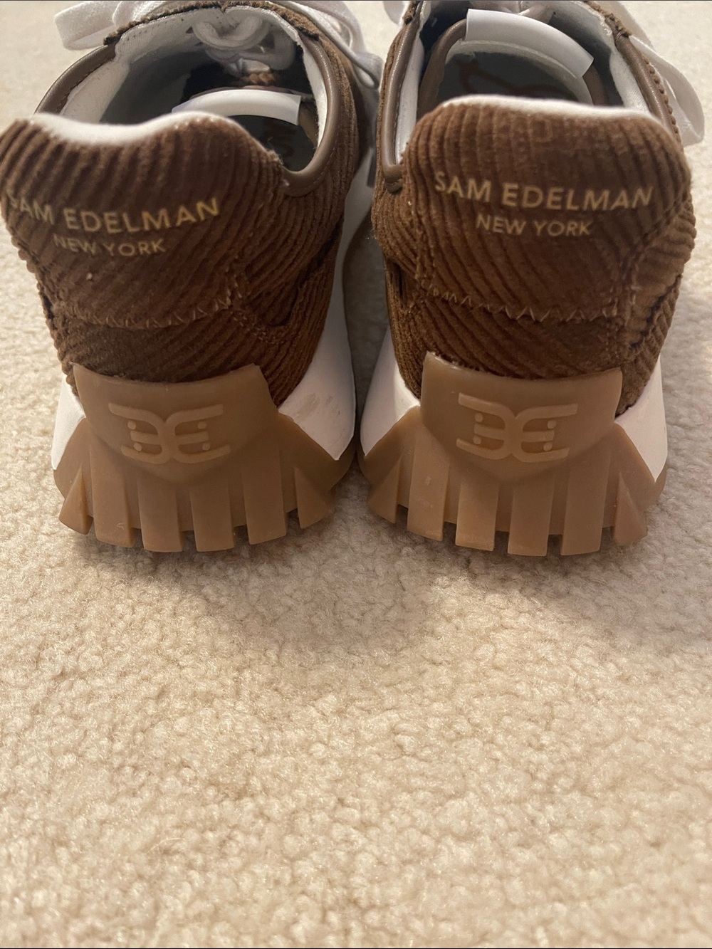NEW Sam Edelman Langley Brown Corduroy Sneakers SIZE 8 - Picture 4 of 9